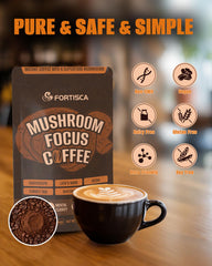 FORTISCA Mushroom coffee over ice offers refreshing cold brew option