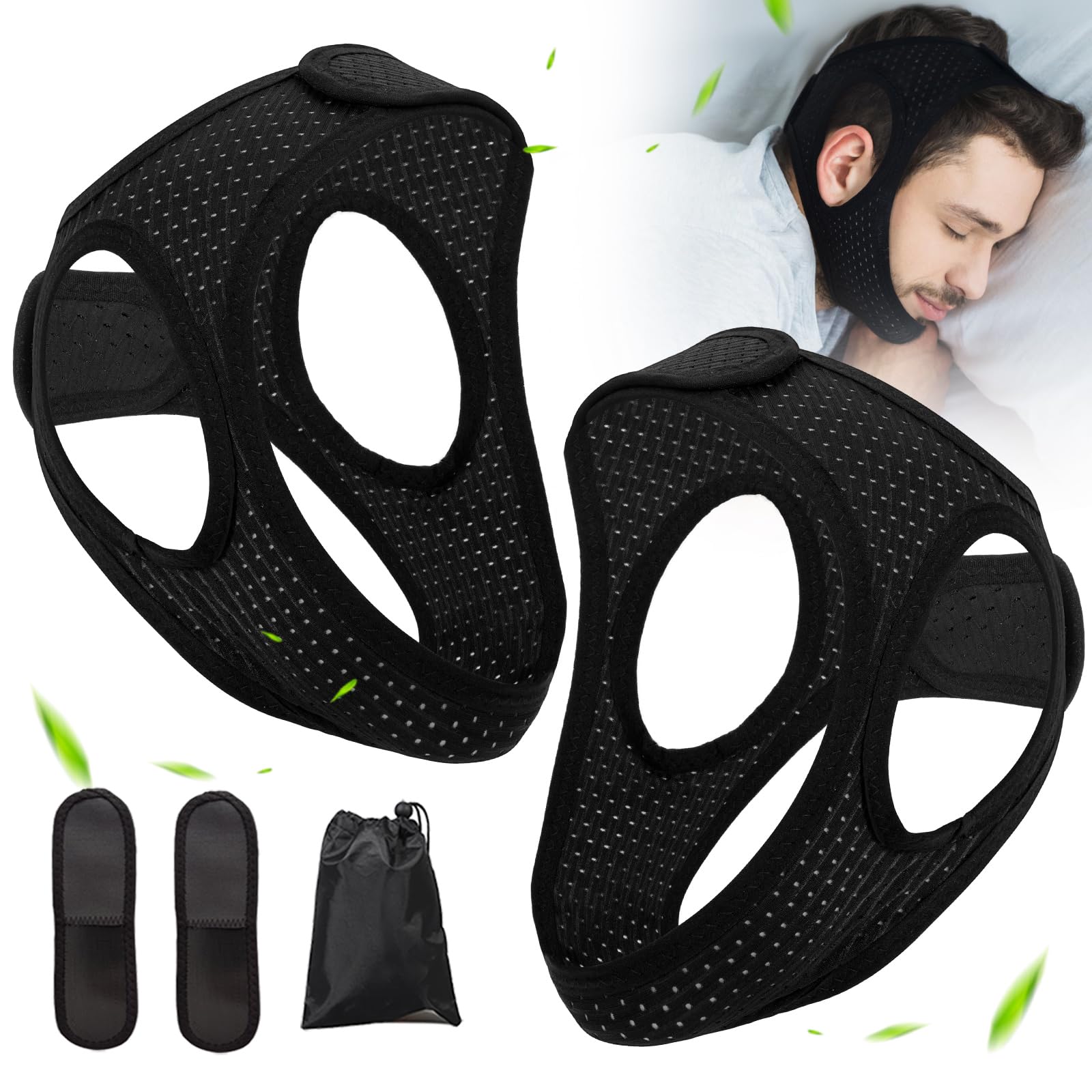 Forzacx chin strap close-up shows breathable fabric for comfortable overnight wear