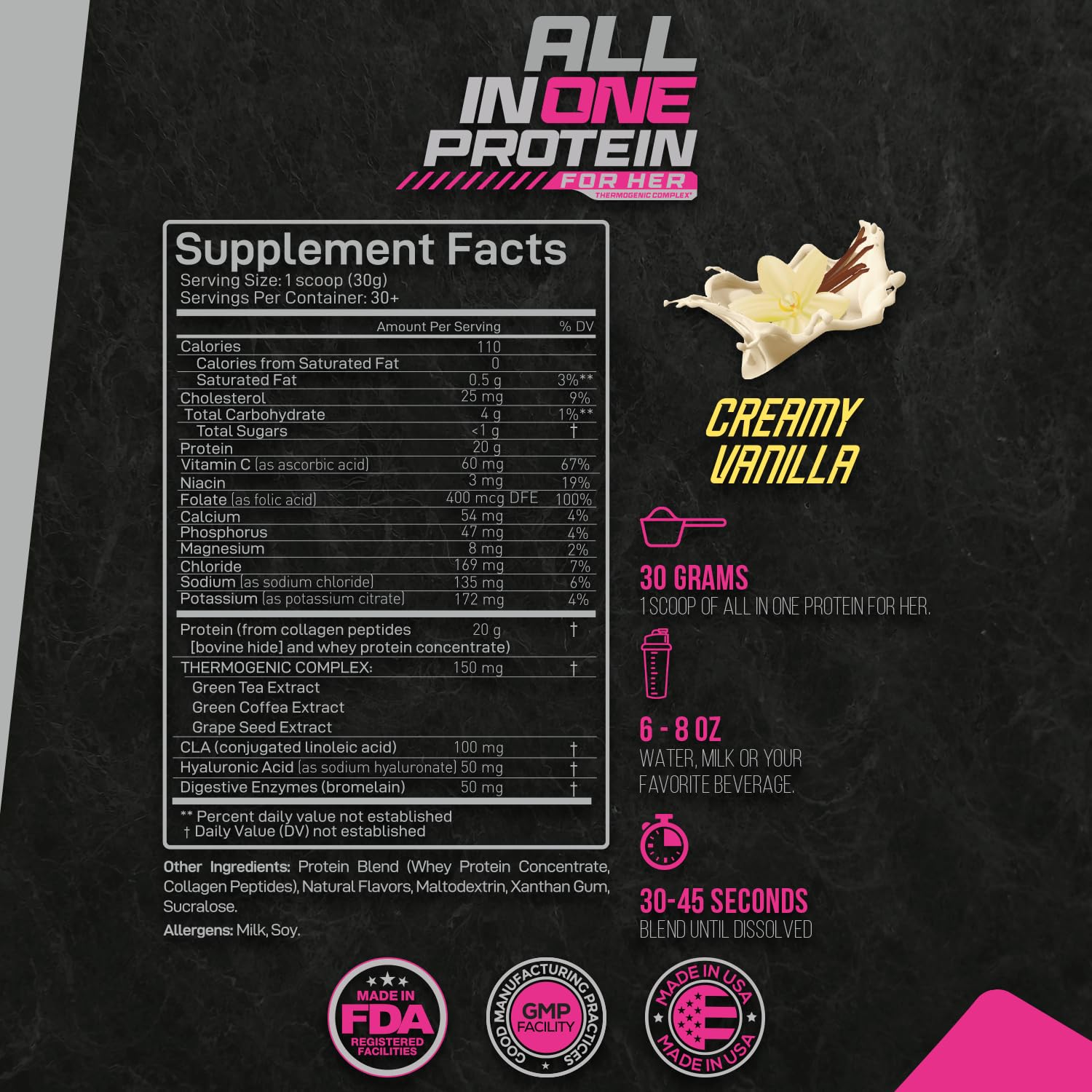 Forzagen All in One Protein for Her collagen peptides scoop for easy daily dosing