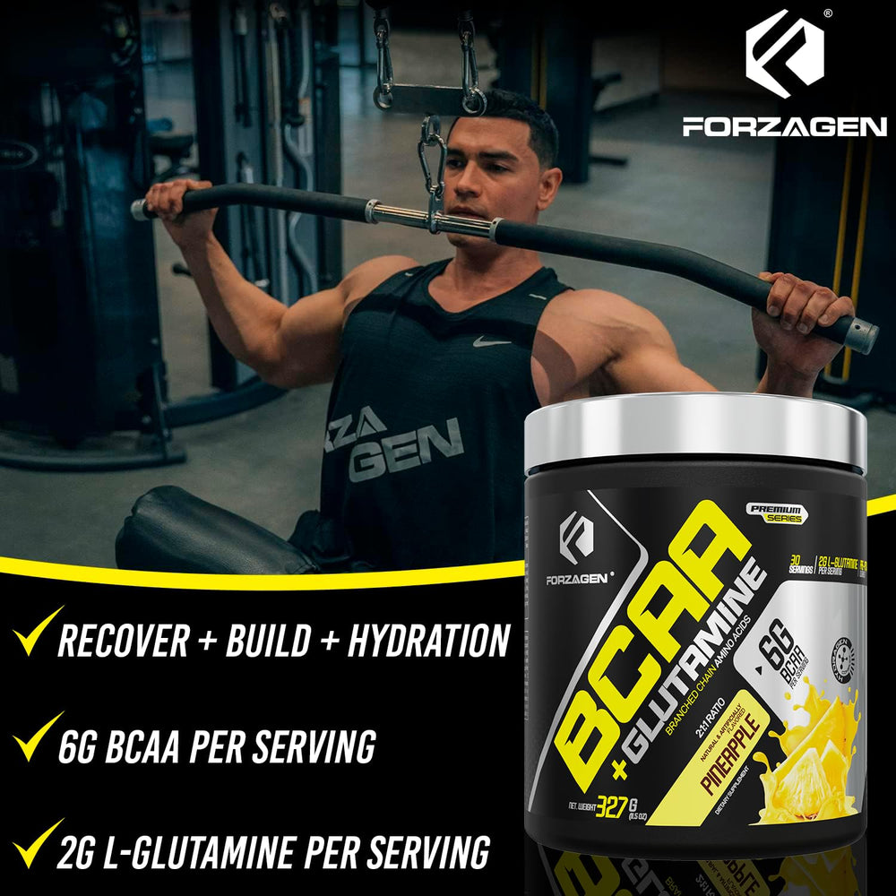 Forzagen BCAAs powder for pre- and post-workout use, versatile fuel.