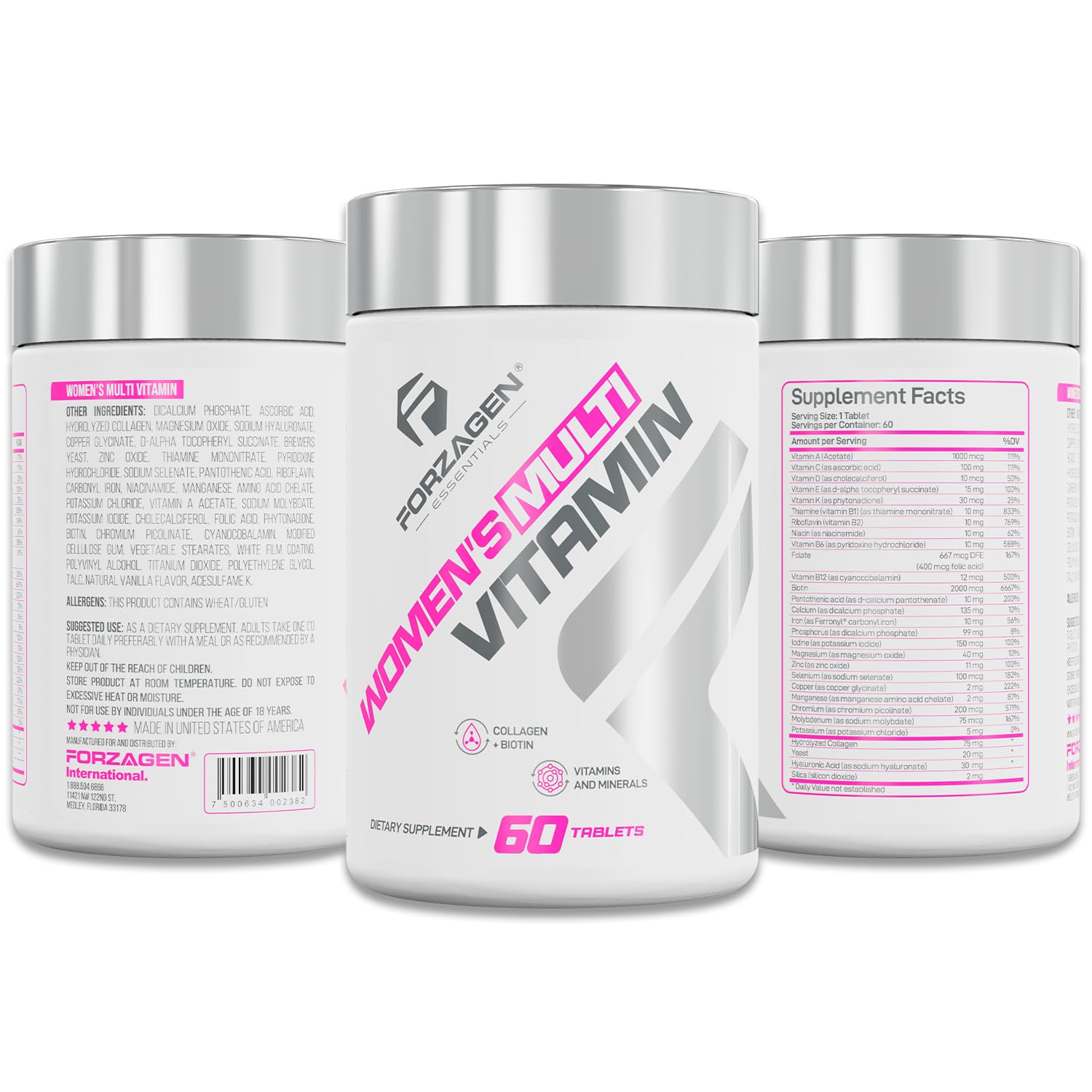 Forzagen Essentials product image focused on skin, hair, and nails support.