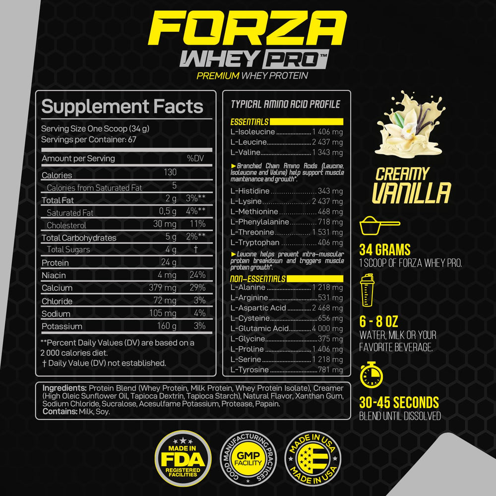 Forzagen Whey PRO Low Carb scoop with powder — customize servings.