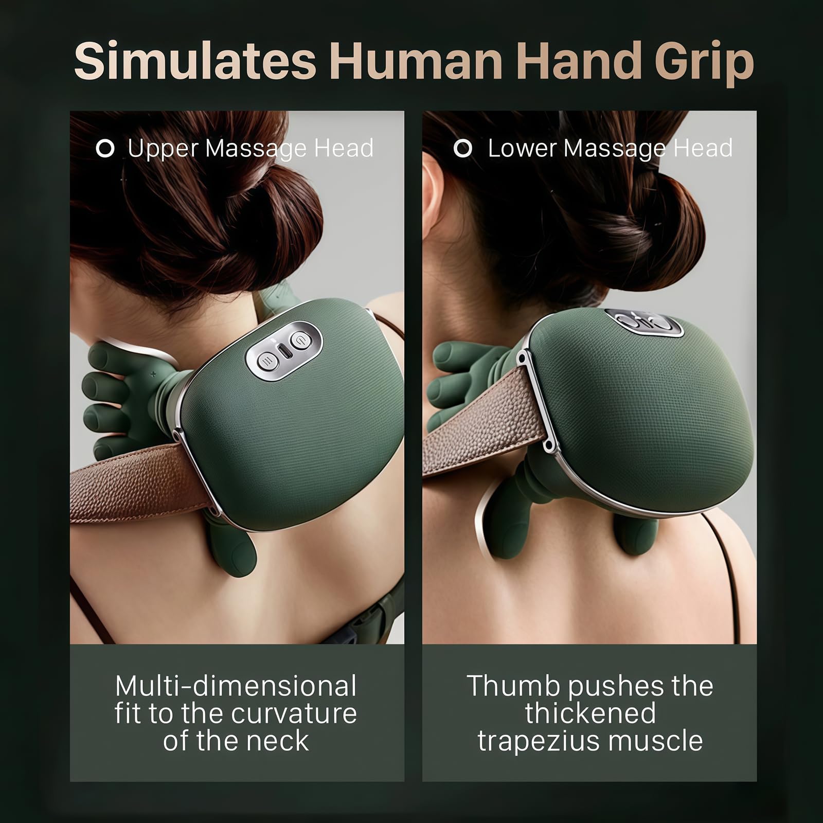 FOTFPYR 4D deep-tissue massage head for targeted relief.