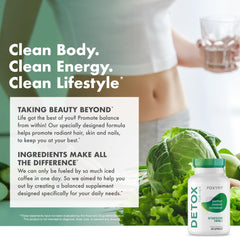 FoxyFit Detox for Her ingredient panel highlights a safety-focused formulation.