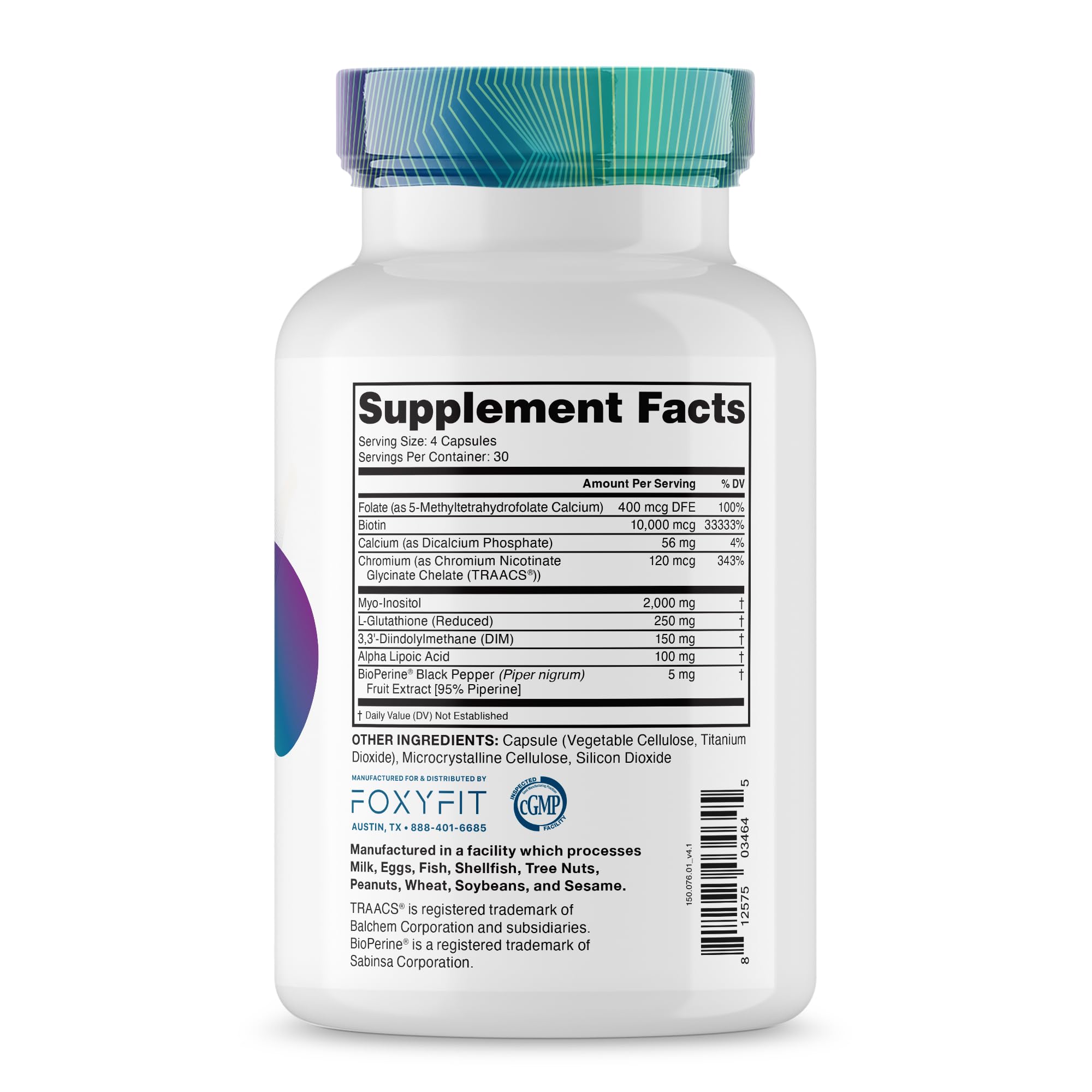 FoxyFit Essential Balance capsules being poured for daily use