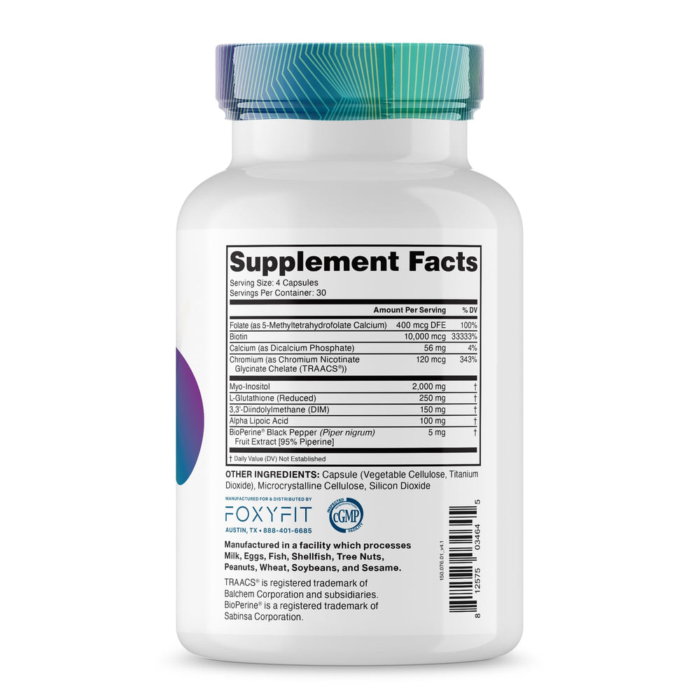 FoxyFit Essential Balance capsules being poured for daily use