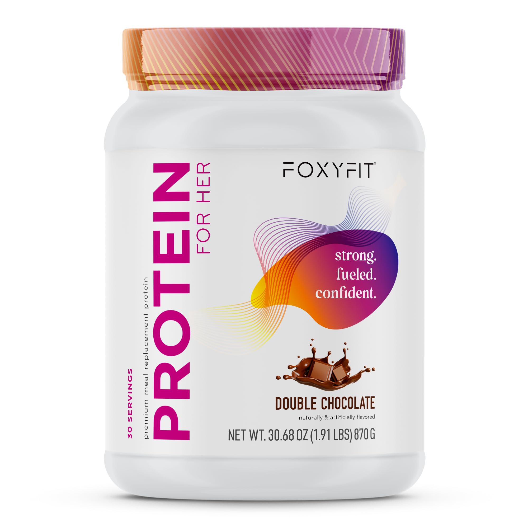 FoxyFit Protein for Her double chocolate tub for indulgent daily shakes