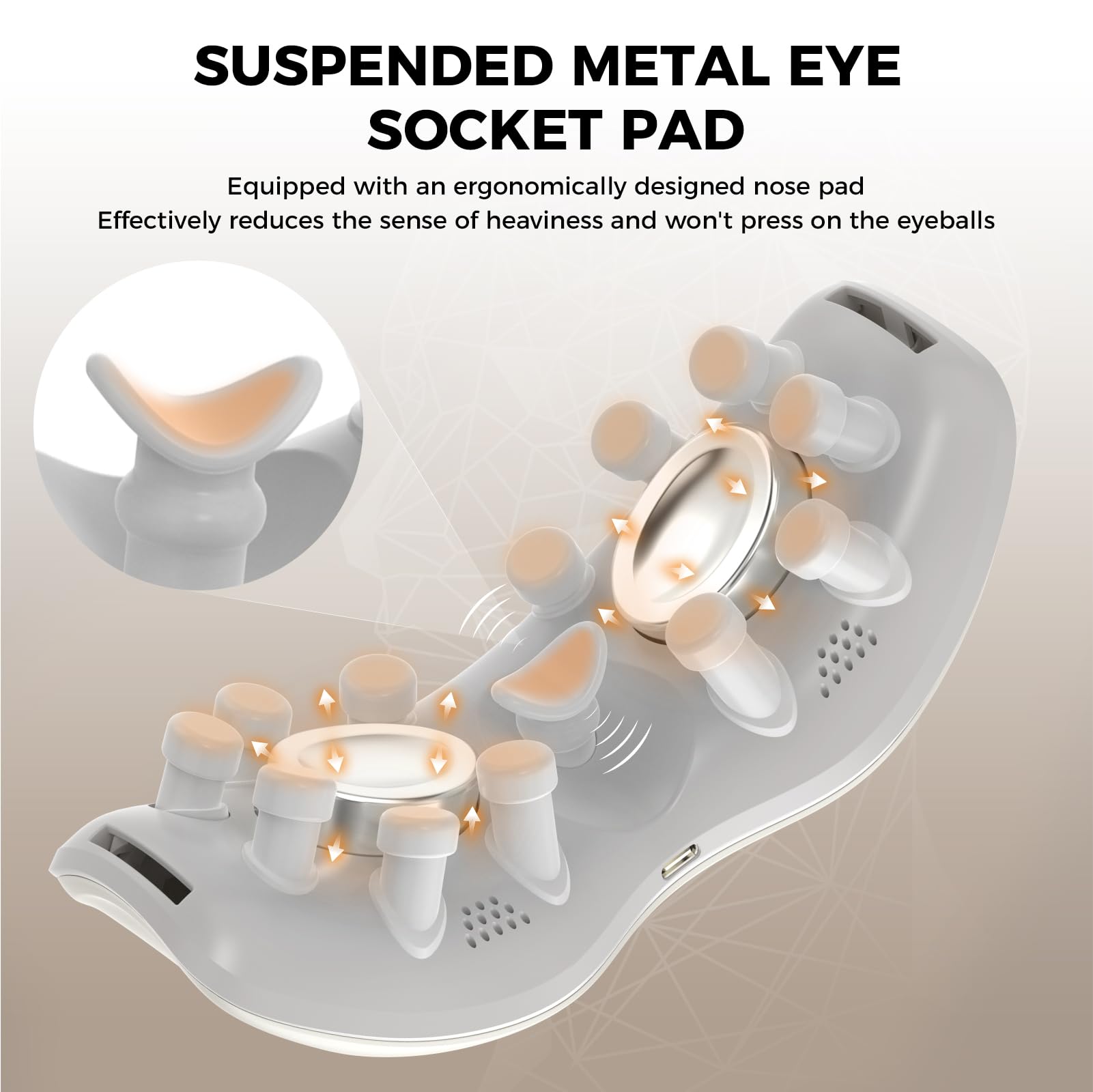 Fozinha eye massager 12-point vibration mimicking fingertip touch for targeted relief.