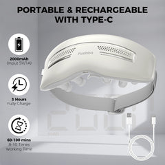 Fozinha eye massager fast-charging battery ensures quick setup and portability.