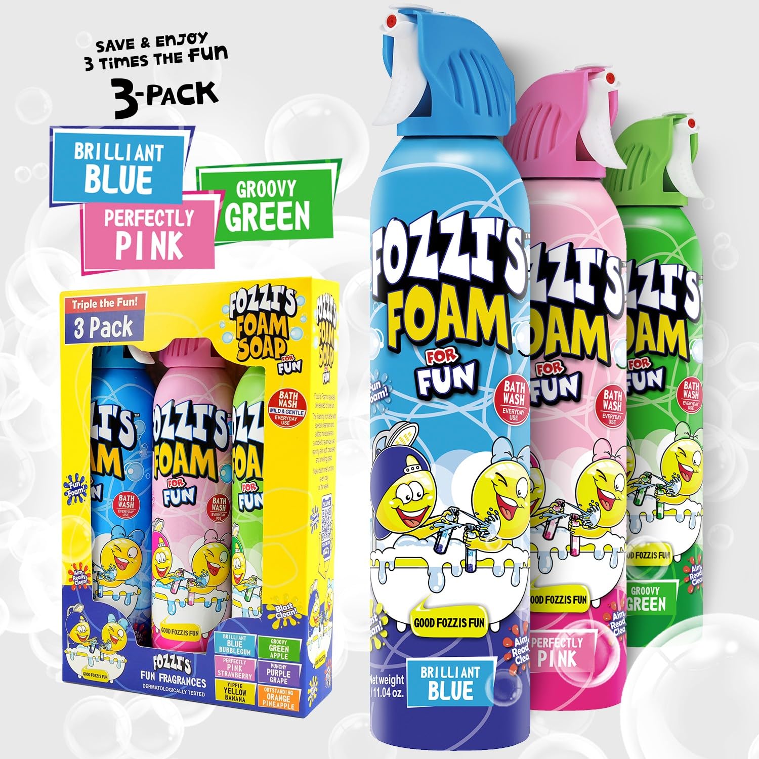 FOZZI'S foam spray trigger bottle enables easy aim-and-splash for kids.