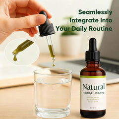 FQMUEV Dok herbal bottle against clean background emphasizing vegan and non-GMO