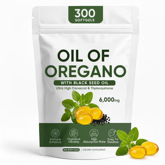 FQMUEV Oil of Oregano softgel bottle for daily wellness