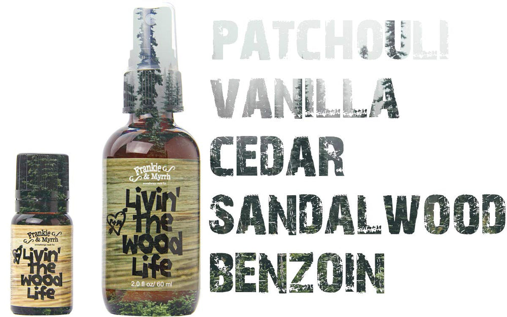 Frankie & Myrrh Livin' the Wood Life roll-on presents cedar for earthy vibes