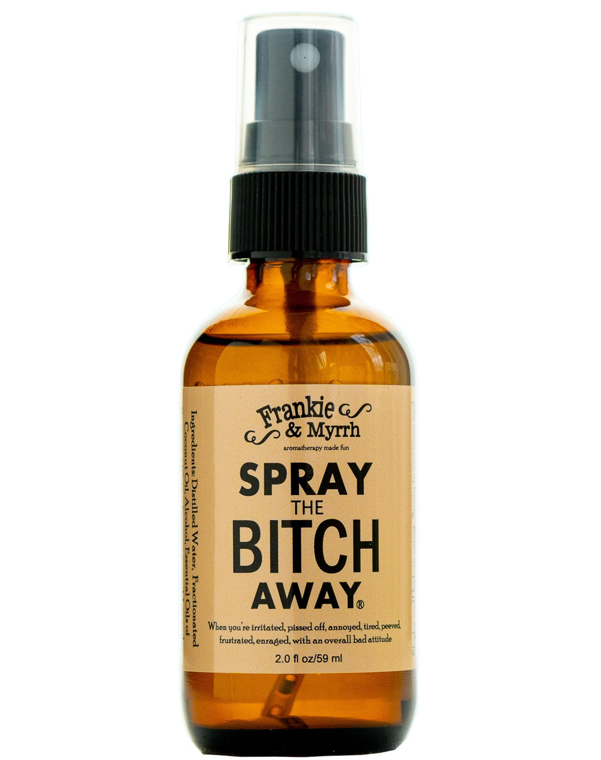 Frankie & Myrrh Spray The Bitch Away bottle ready for mood refresh and space brightening