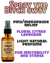 Lavender note highlight for calming floral aroma in Spray The Bitch Away