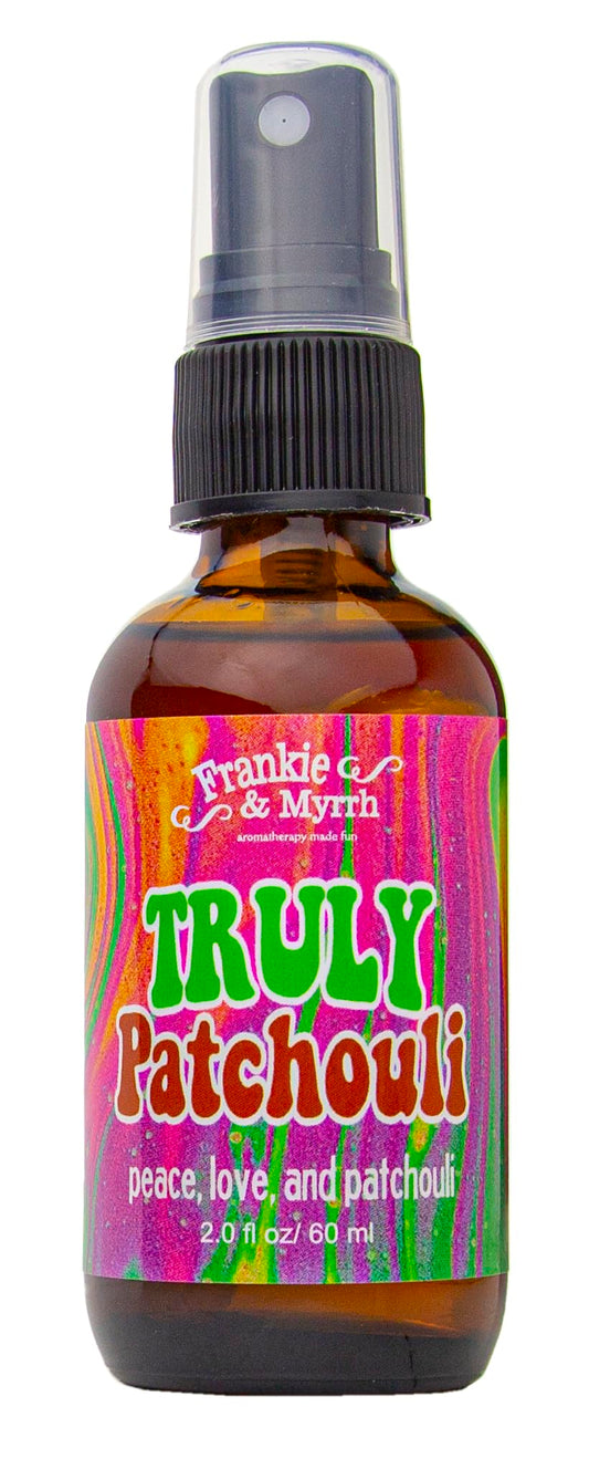 Frankie & Myrrh patchouli spray bottle pour freshens a room