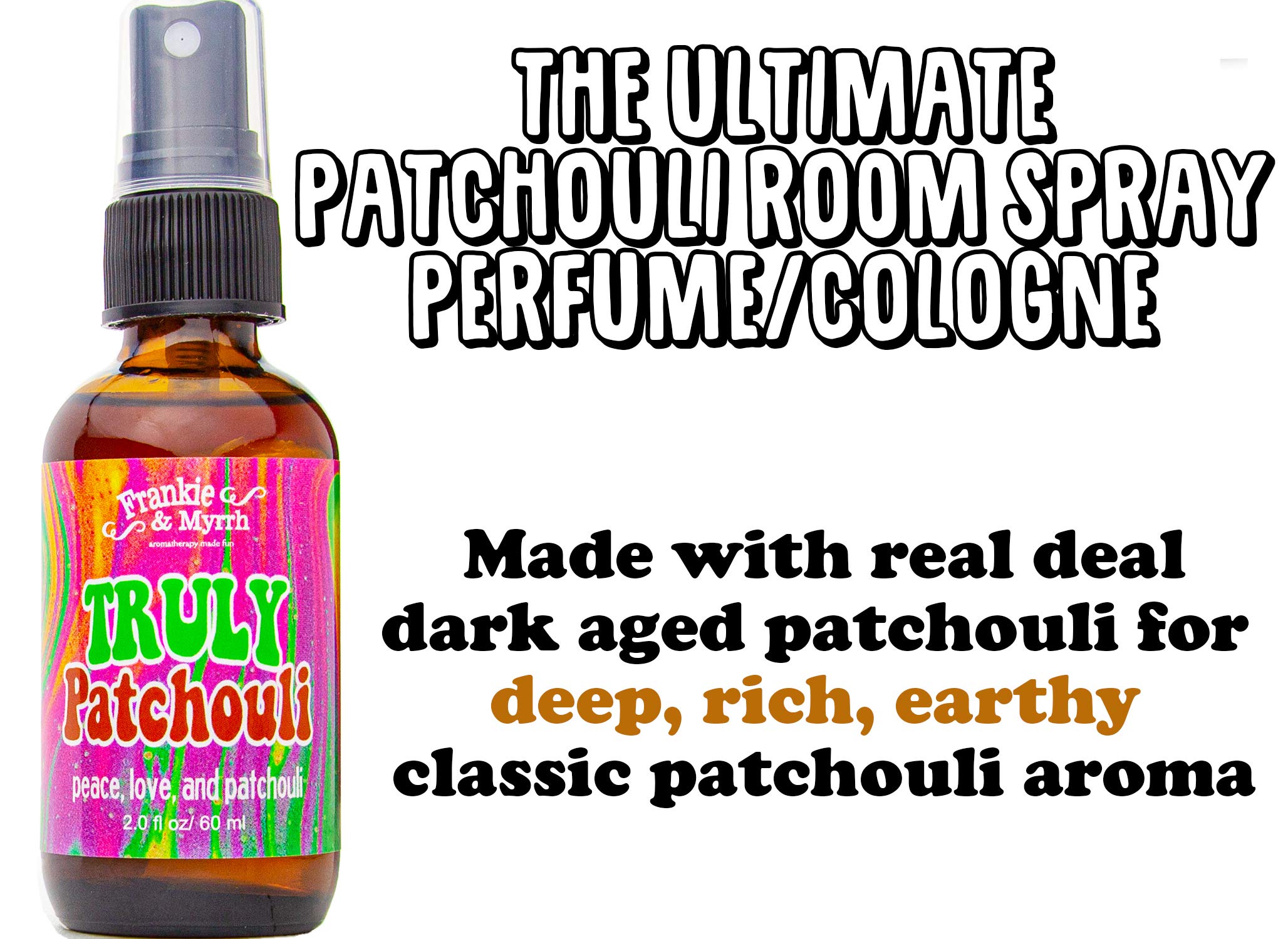 Frankie & Myrrh patchouli spray on linen refreshes scent