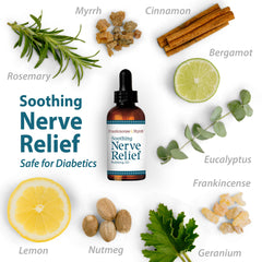 Menthol cooling feature of FRANKINCENSE & MYRRH nerve pain oil