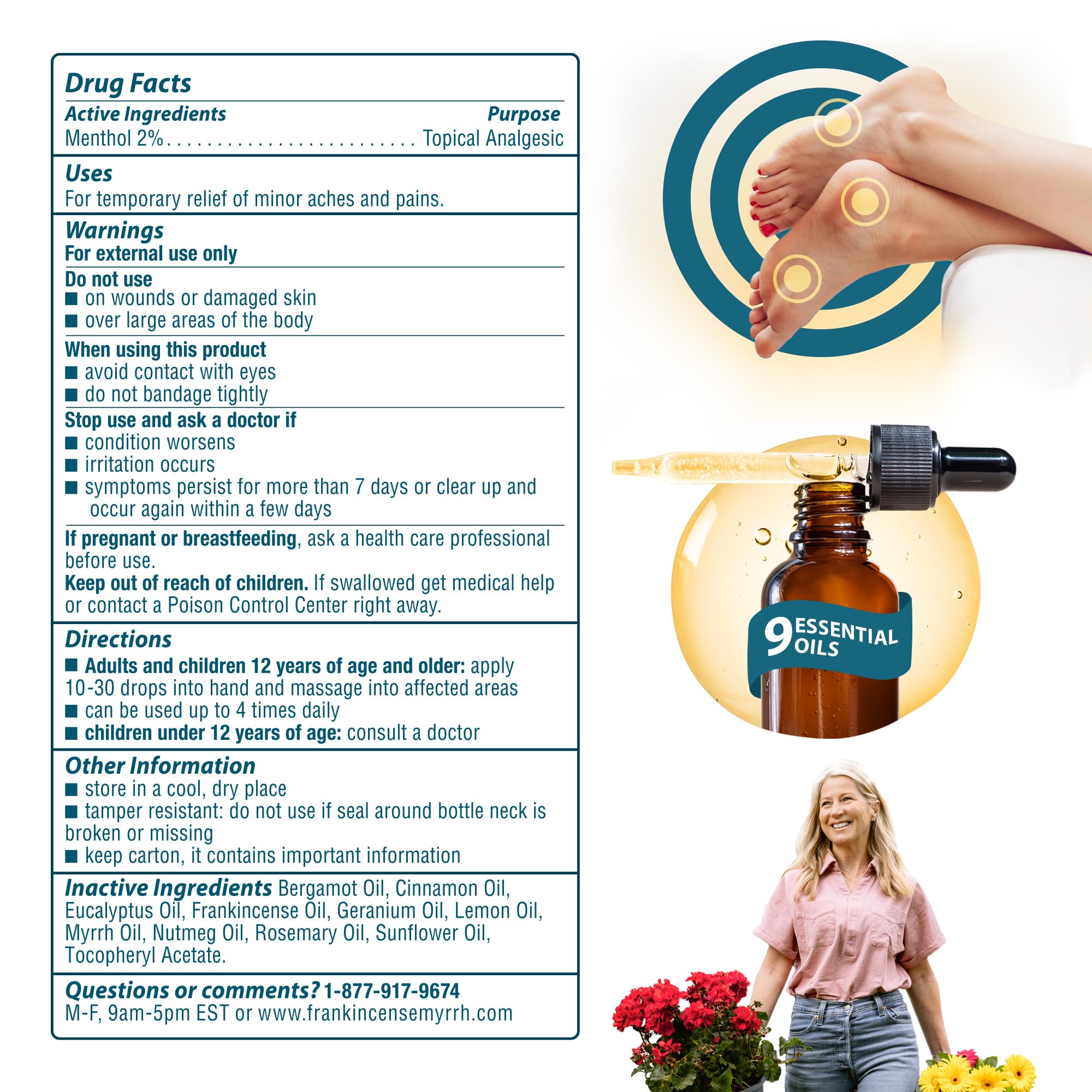 FRANKINCENSE & MYRRH nerve pain oil used for feet and hands in everyday scenarios