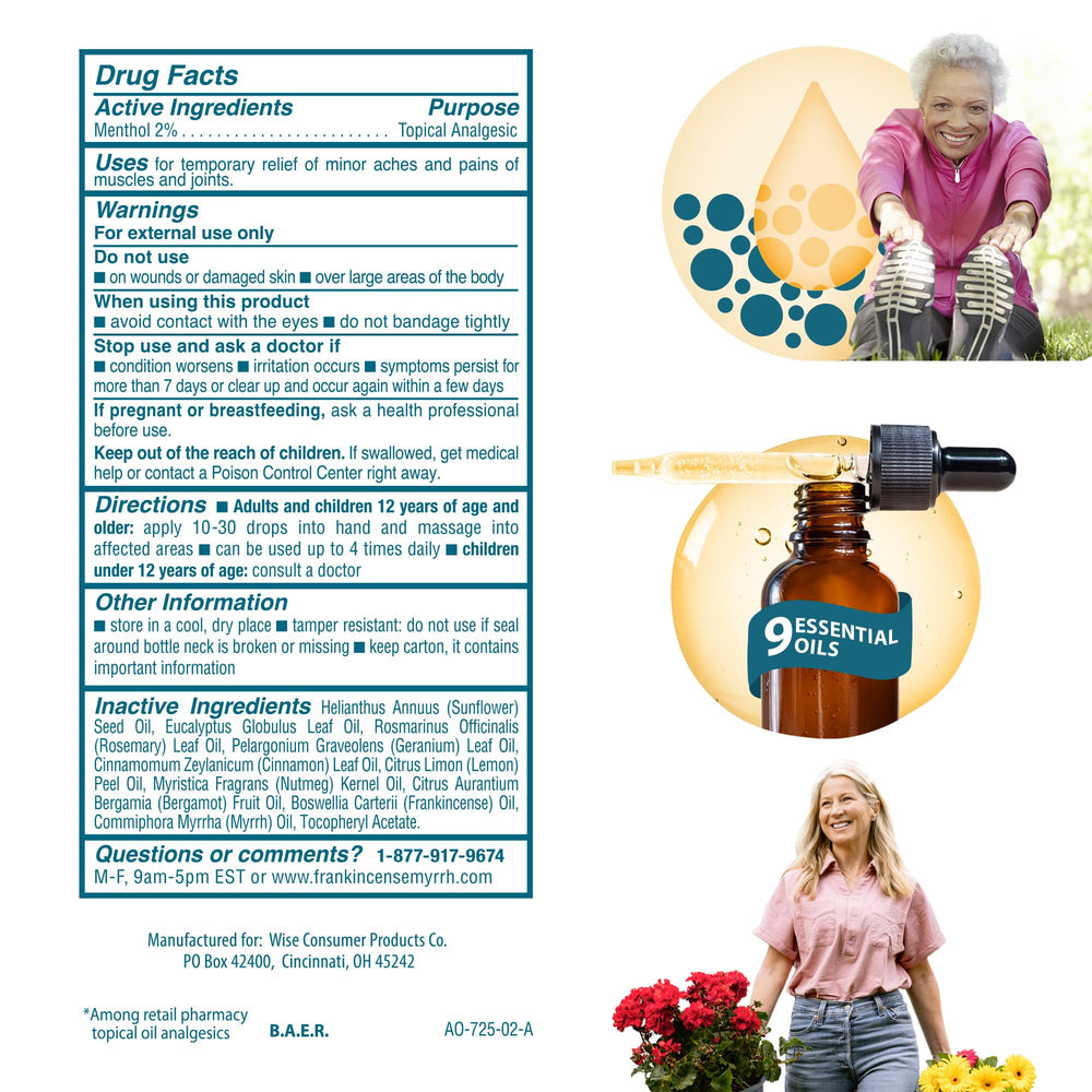 Frankincense & Myrrh aromatic relief with premium essential oils.
