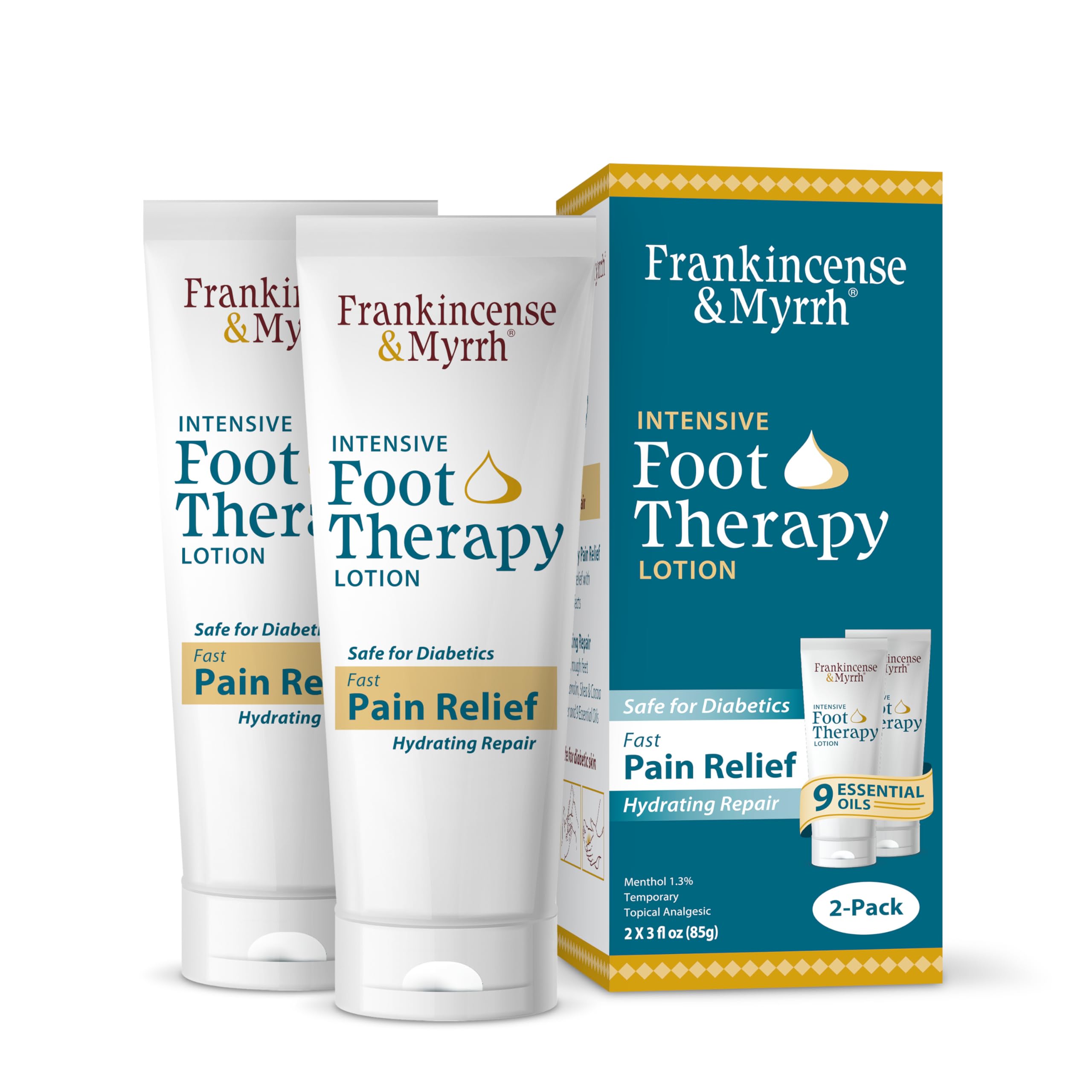 Frankincense & Myrrh Foot Pain Relief Cream bottle shown for soothing foot comfort