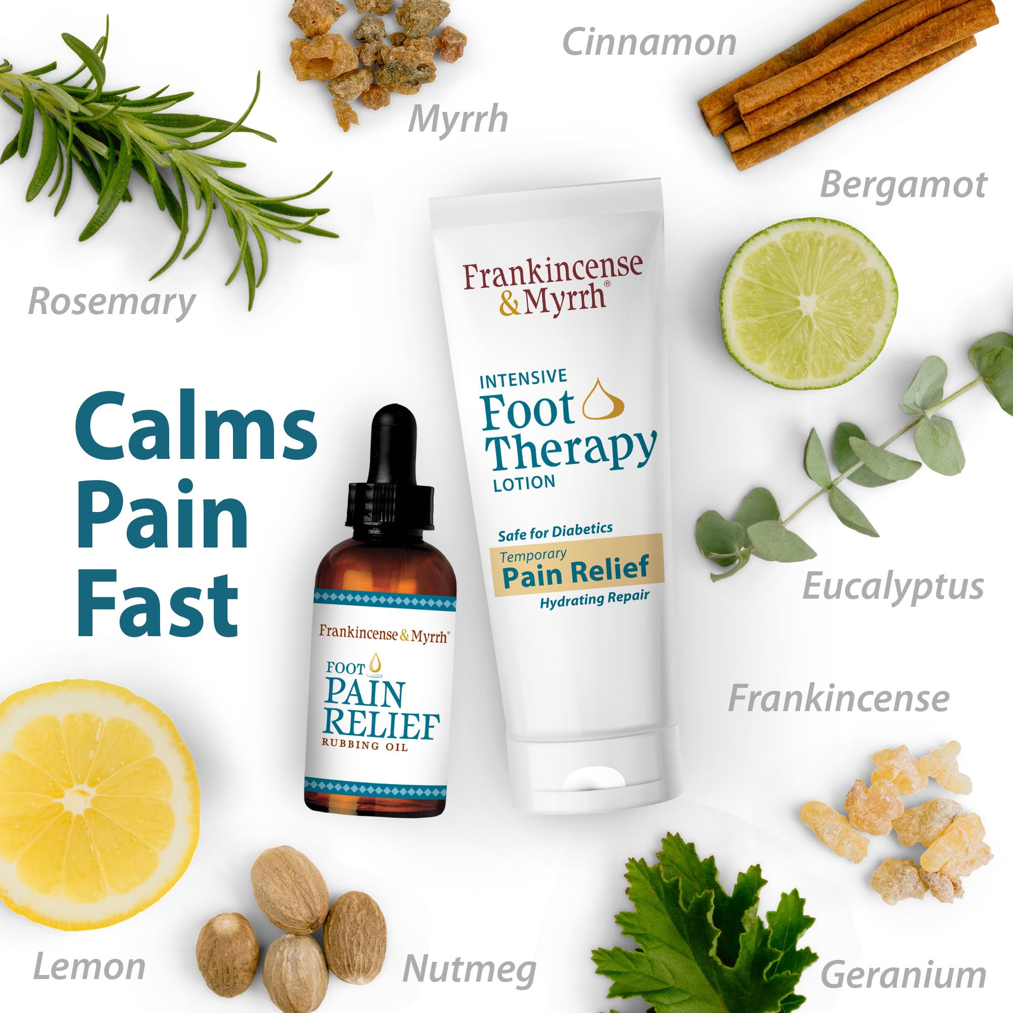 Frankincense & Myrrh ingredients close-up show menthol and essential oils.