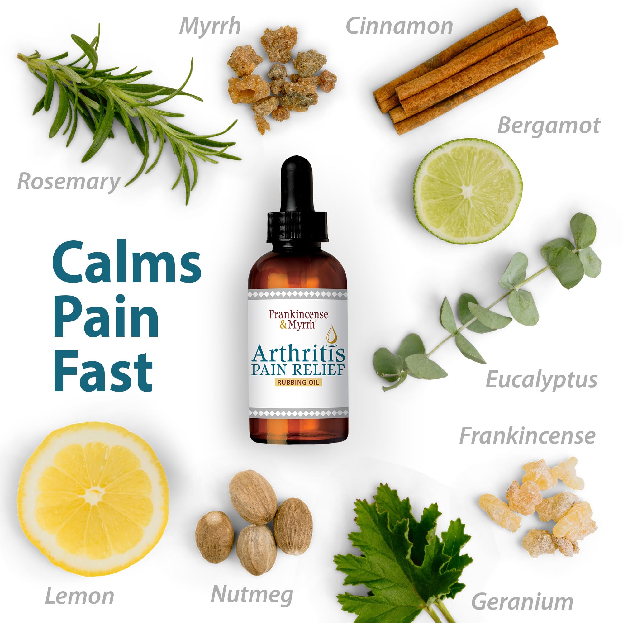 Frankincense & Myrrh rubbing oil in hand demonstrates easy glide.