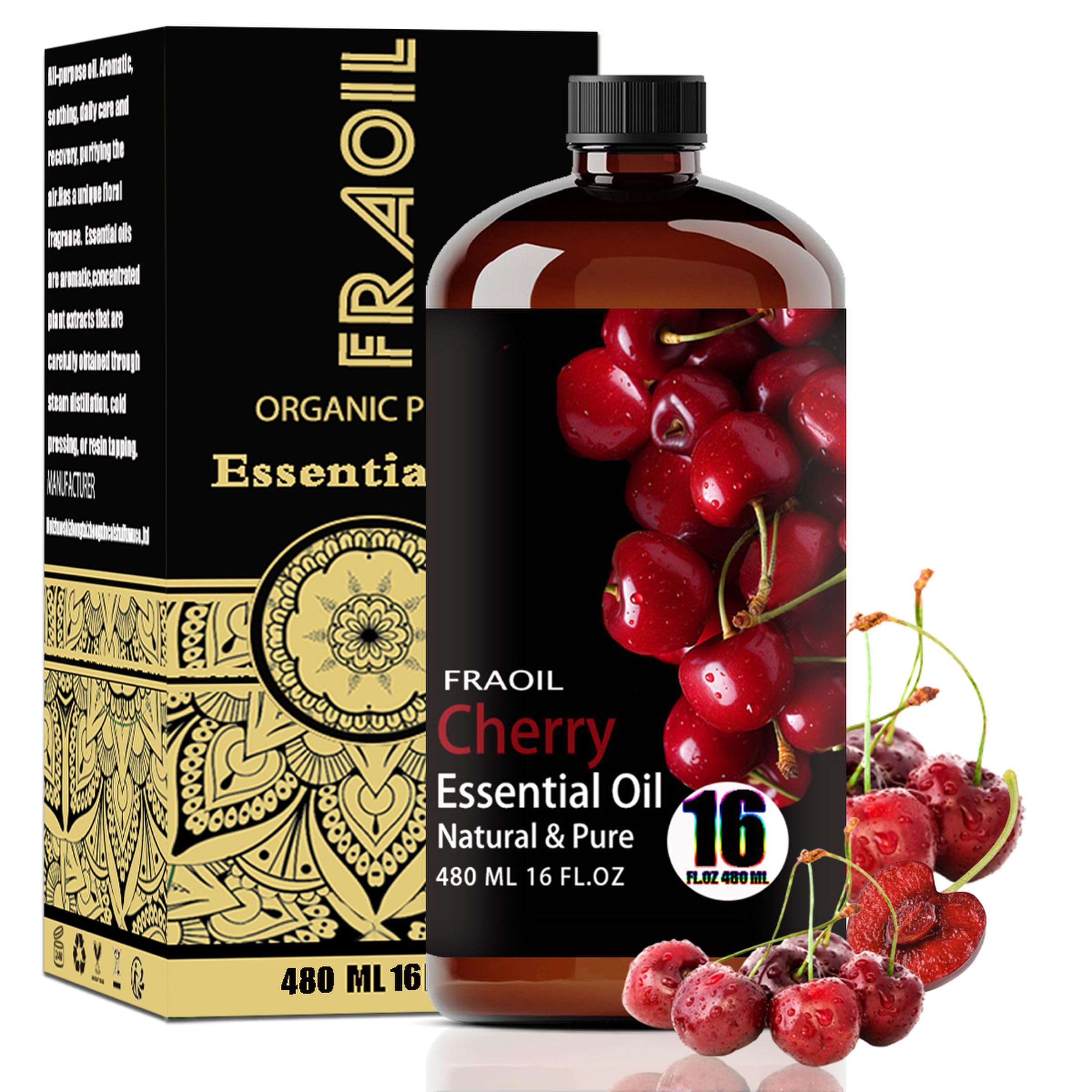 FRAOIL Cherry Essential Oil bottle in 16oz size for diffusers and blends