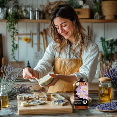Premium lotus oil inspires candle and soap making with inviting scent.