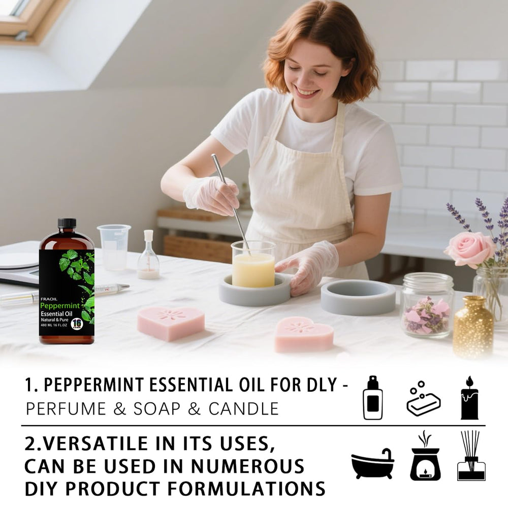 FRAOIL Peppermint Oil amber glass protects from light