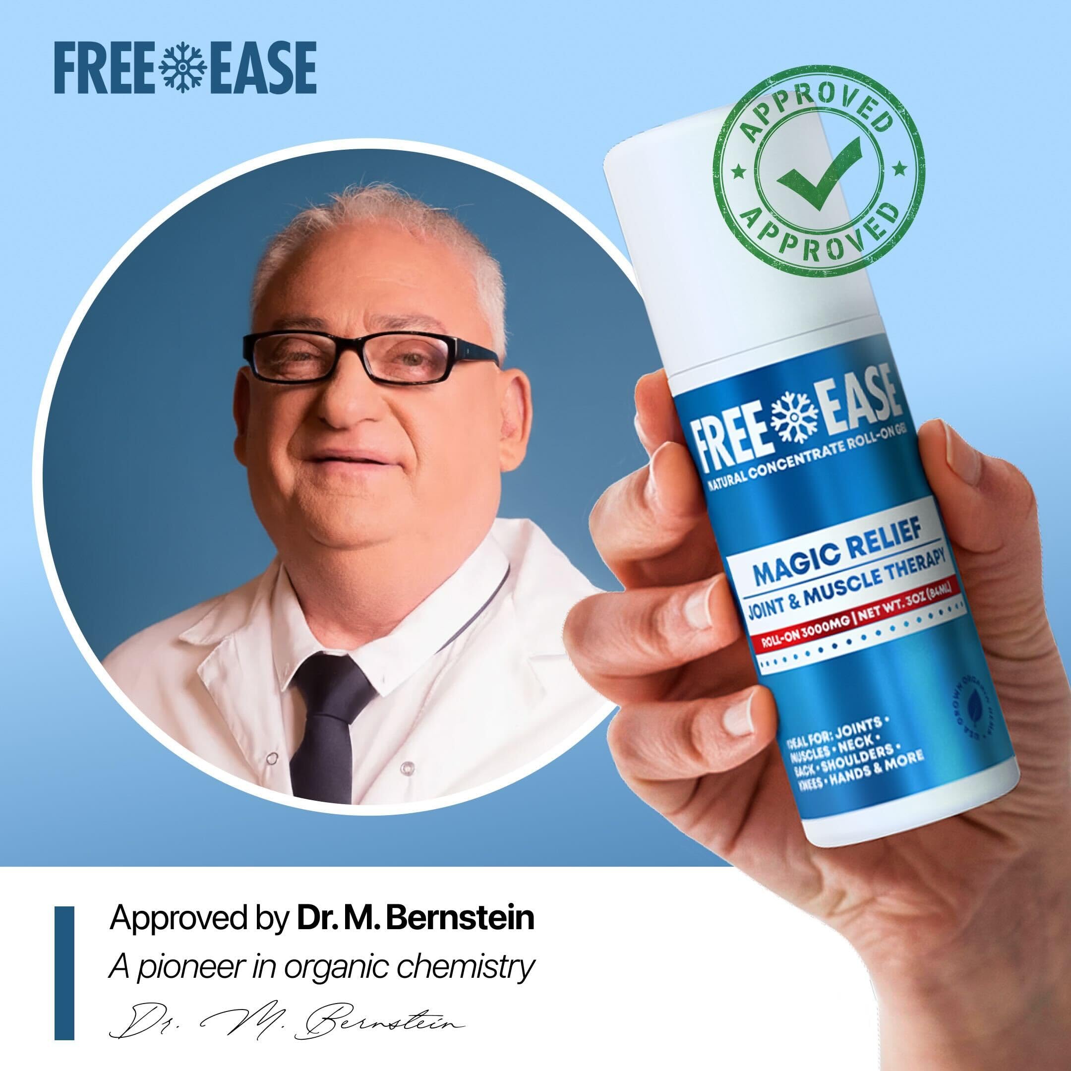 Free-Ease Magic Relief Roller used on neck and shoulders with a smooth glide.