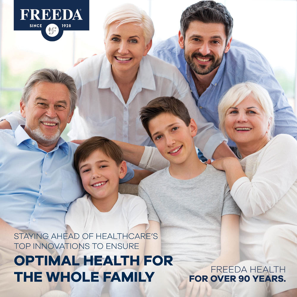 FREEDA B-Complex capsules vegan-friendly packaging reinforces allergen-conscious choice.