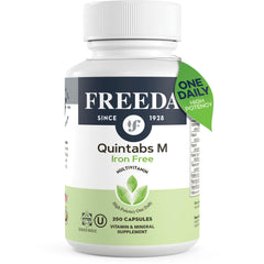 FREEDA One Daily Multivitamin No Iron bottle on a clean surface for daily wellness support.