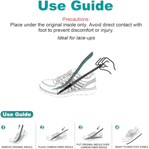 Freeior carbon fiber insole length comparison explains the 0.5 inch shorter size
