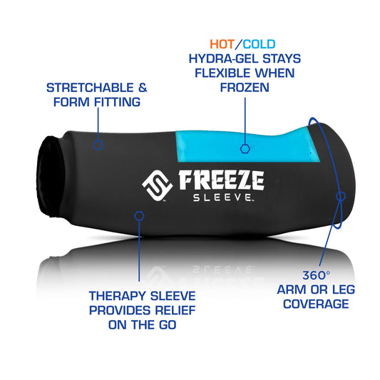FreezeSleeve rodilla: calor y frío combinados para soporte de la rodilla.