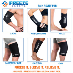 FreezeSleeve tobillo: alivio de lesiones de tobillo con tratamiento frío y compresión.