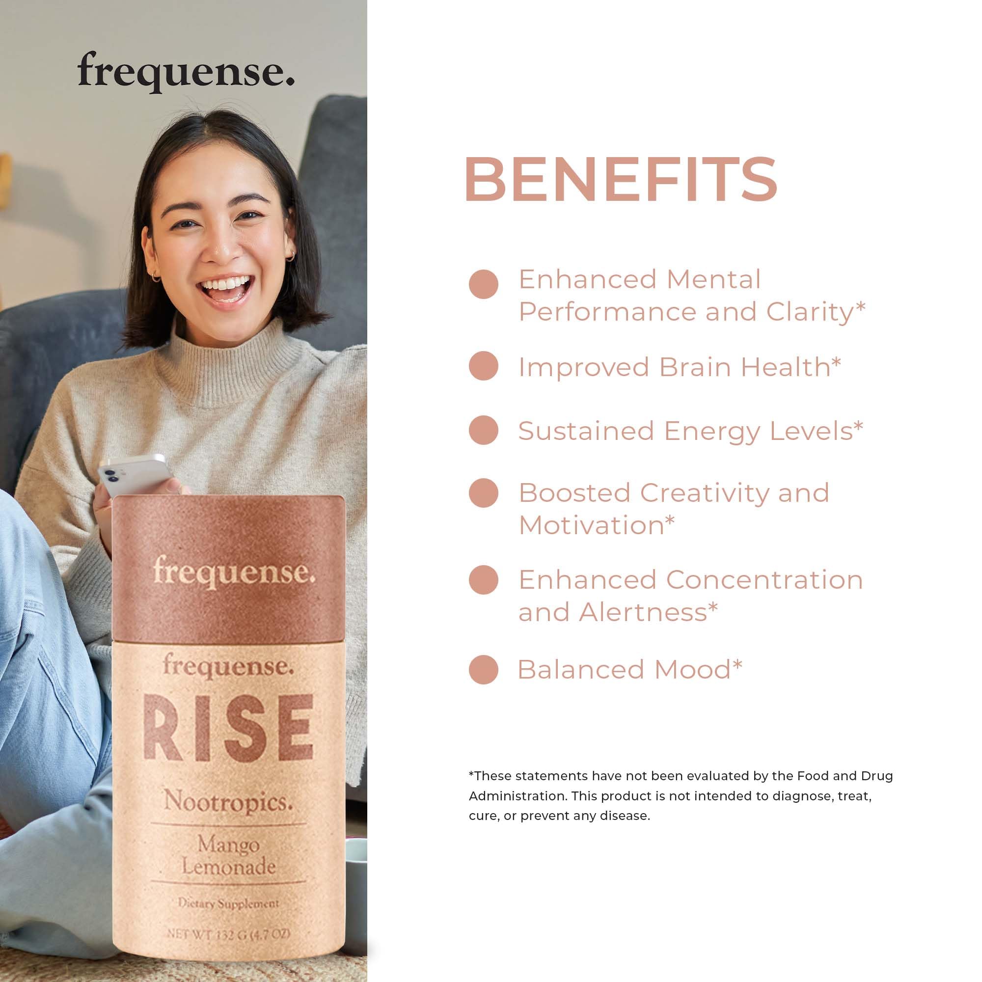 Frequense Rise dissolving in water creating a refreshing mango lemonade mix