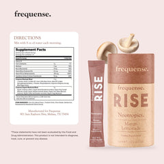 Frequense Rise sticks pack shown for convenient on-the-go use