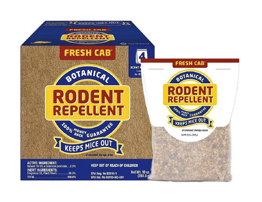 Fresh Cab pouch close-up showing the scent-based deterrent against mice.