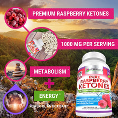 FRESH HEALTHCARE Raspberry Ketones ingredients label detail indicate premium purity