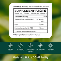 Fresh Nutrition capsules packaging detail illustrating easy dosing and prebiotic blend