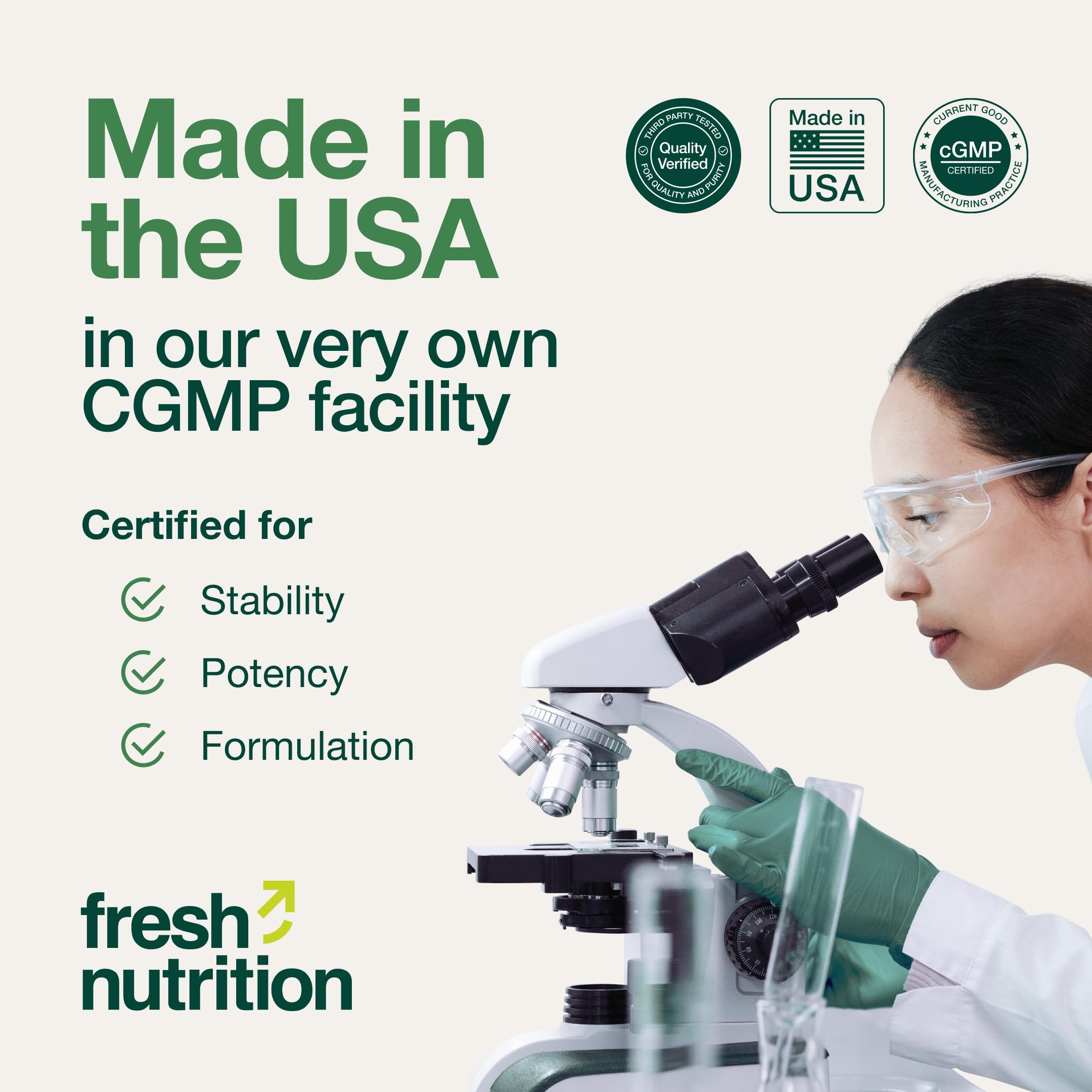 Fresh Nutrition digestive health graphics show microbiome balance and comfort cues