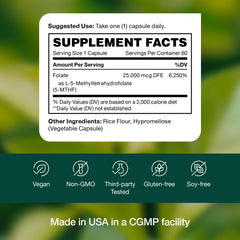 Fresh Nutrition L-Methylfolate daily-dosage-scheme aids consistent use.