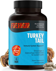 FreshCap Turkey Tail bottle front for high-potency immune support