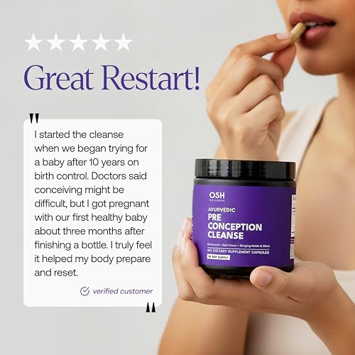 Freshly Moms Ayurvedic Preconception Cleanse capsules ready for daily use.