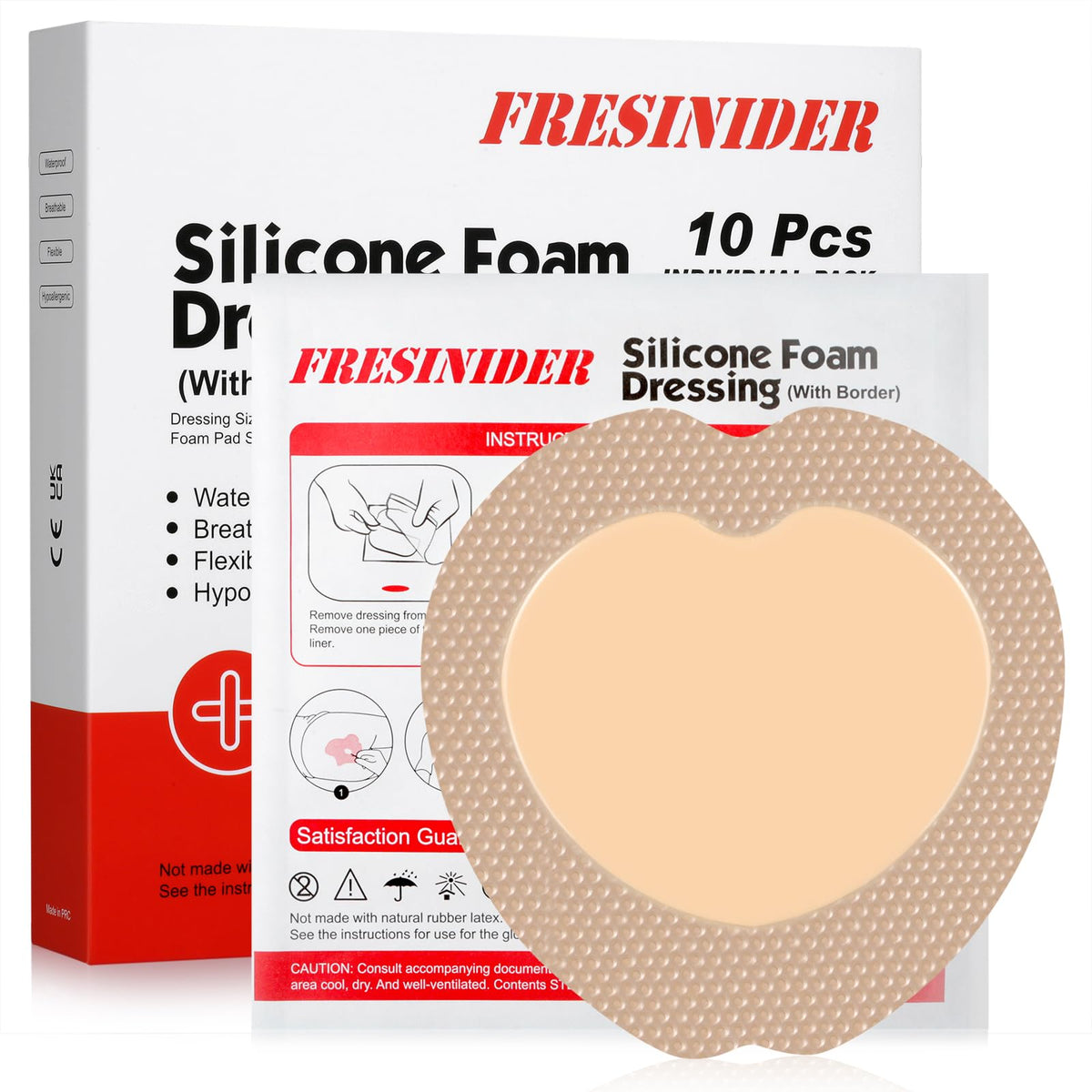 FRESINIDER sacral foam dressing 7x7, high absorbency for exudate management