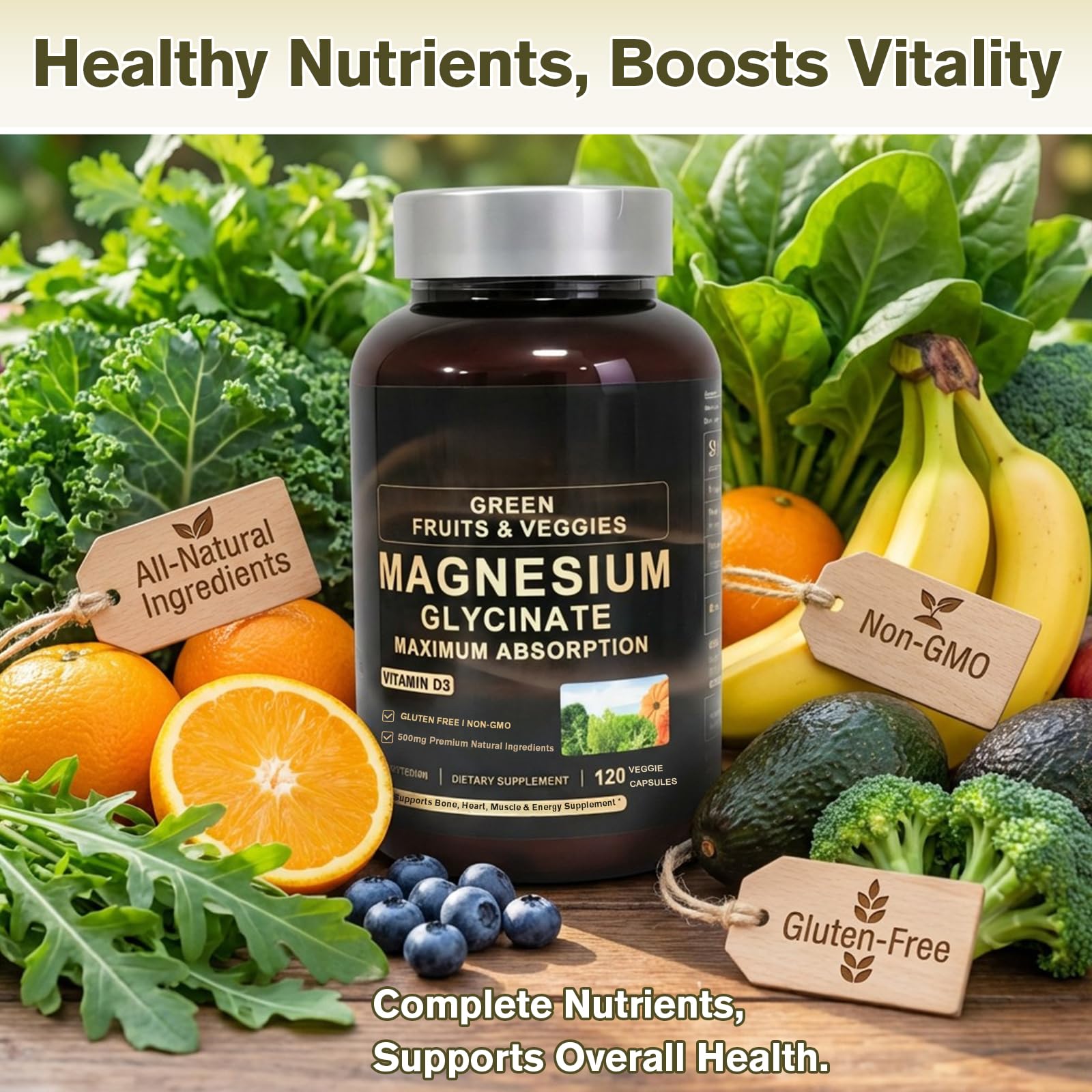 Vitamin D3 supports calcium absorption in the FrexNutri formula.