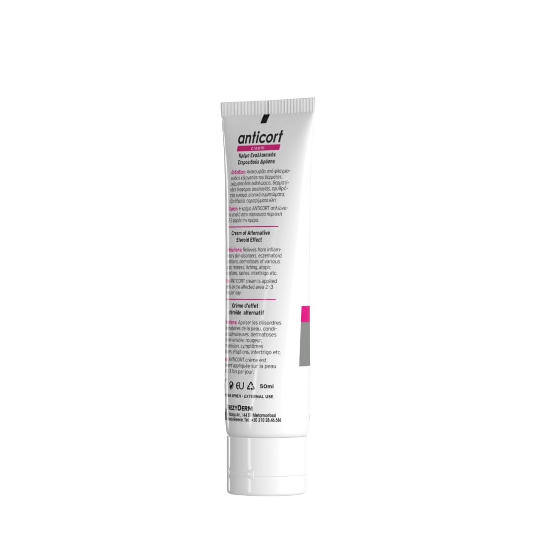 Frezyderm Anticort Cream packaging and ingredients list highlight product details.