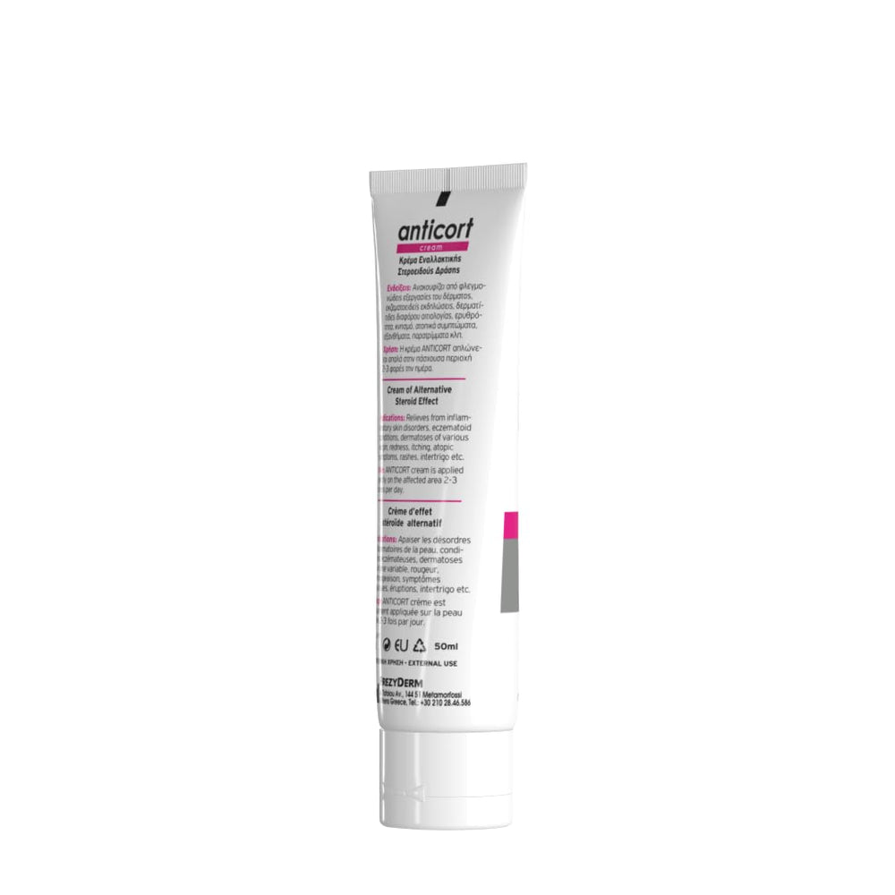 Frezyderm Anticort Cream packaging and ingredients list highlight product details.