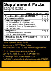 Frezzor Green-Lipped Mussel Oil close-up, natural source inside.